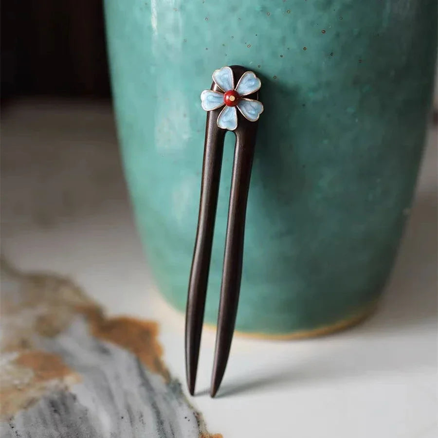 Simple chinese hair sticks wooden u shaped forks for women bun maker hairpins accessories retro fashion headpieces