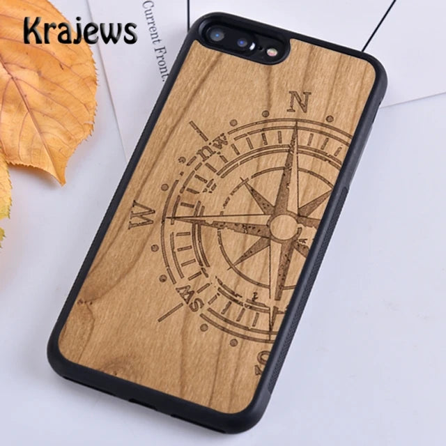 Krajews natural bamboo wood soft phone case cover for iphone 16 15 se2020 14 6 7 8 plus 11 12 13 pro max plus coque