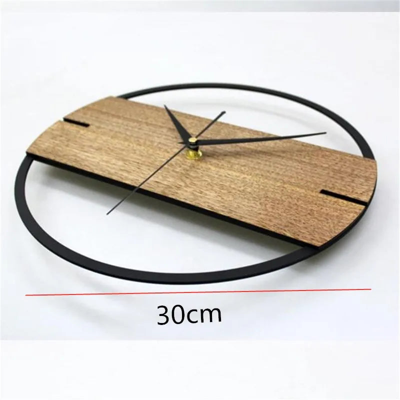 Minimal wooden wall clock simple european living room hanging clocks creative household watch art decoration horologe