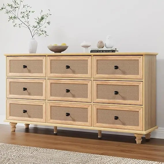 6 drawer dresser for bedroom mid century modern wide wood rustic chest of drawers wooden storage organizer dressers