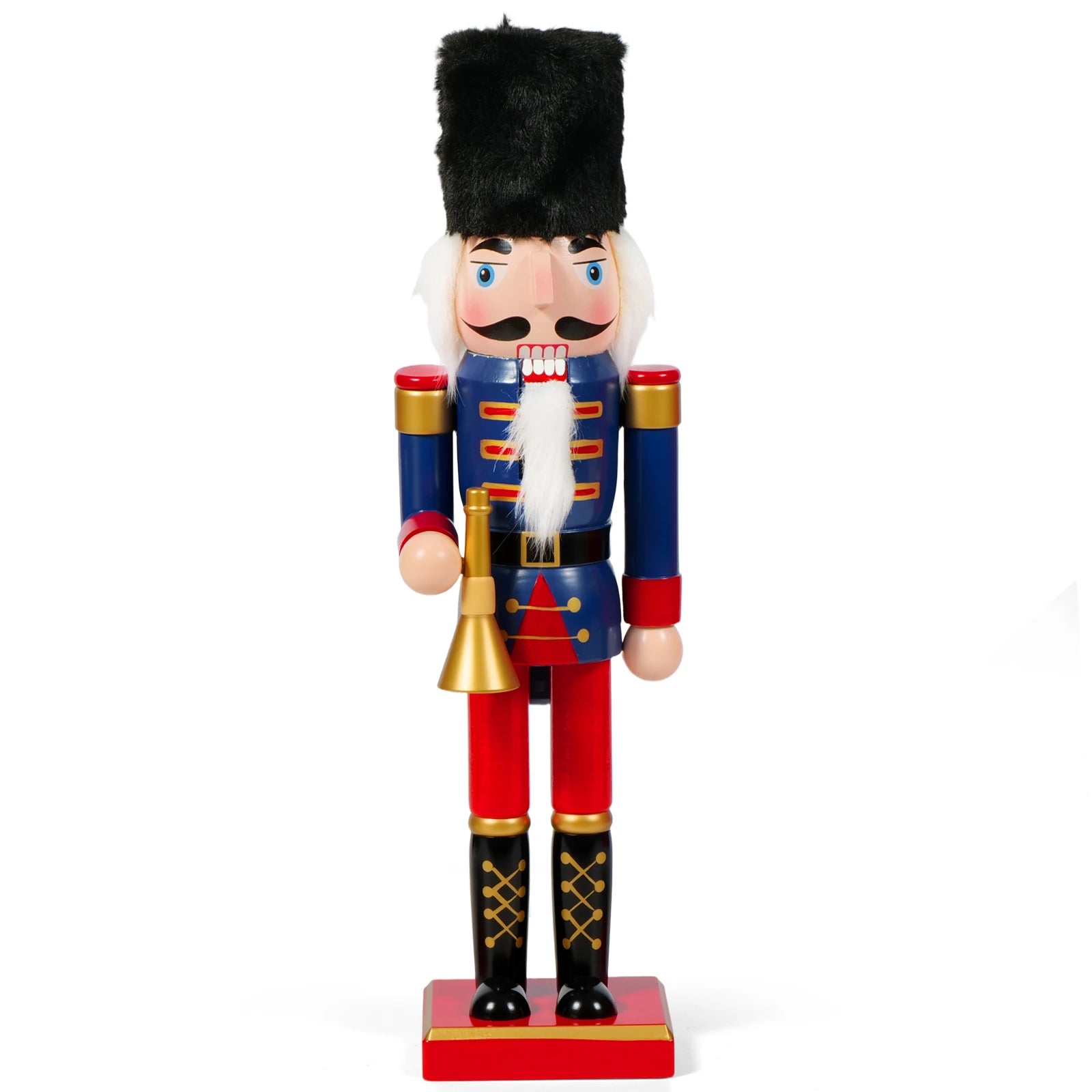 Nutcracker soldier doll wooden christmas puppet for holiday decor creative craft gift home office desktop ornament xm