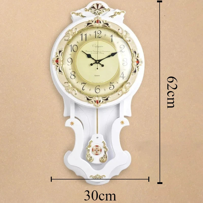 Wood vintage wall clocks silent pendulum clock nordic large home decor watches living room luxury art decoration