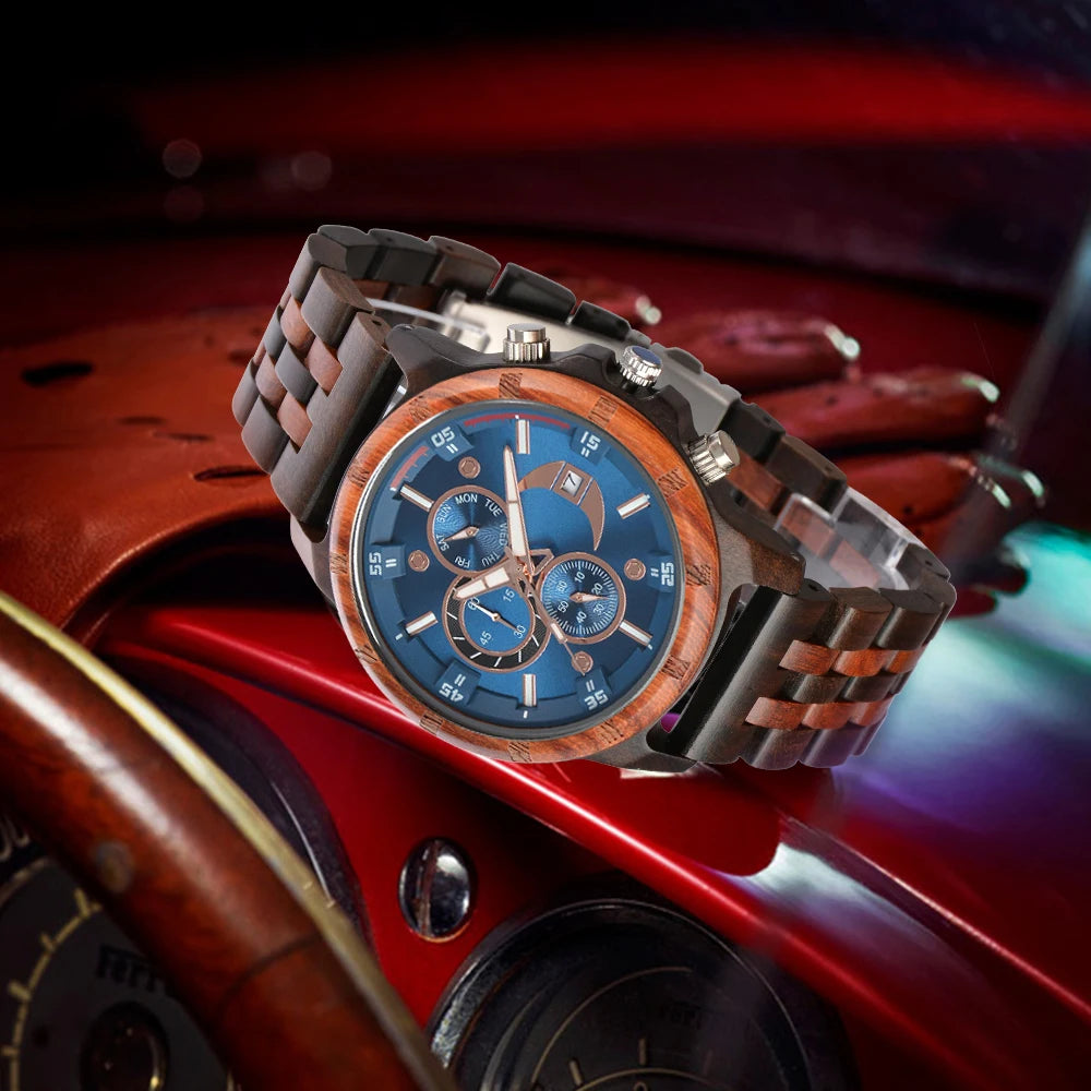 Wooden watches for men fashion anniversary wedding day gift for husband personalized engraved custom wood watch