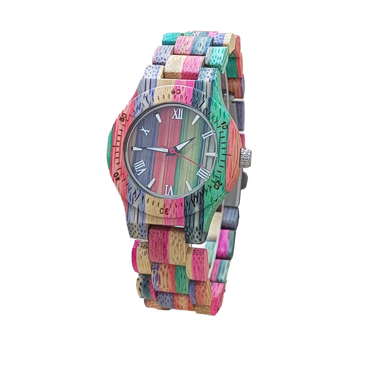 Women watch elegant colorful bamboo wooden watches fashionable color band clock quartz wood wristwatches woman gifts