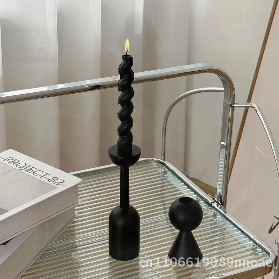 Luxury french style wooden candle holder vintage high-end home living room decoration multi-size options available