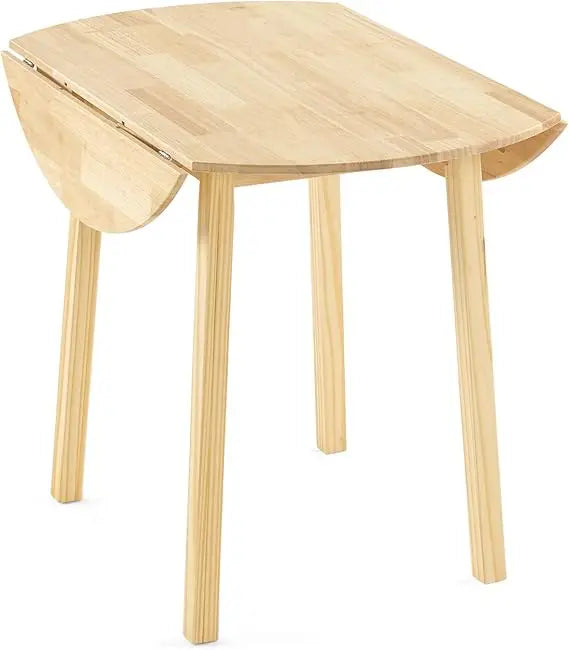 35’’ solid wood folding dining table drop leaf kichen room desk for small spaces kitchen expandable roun - united