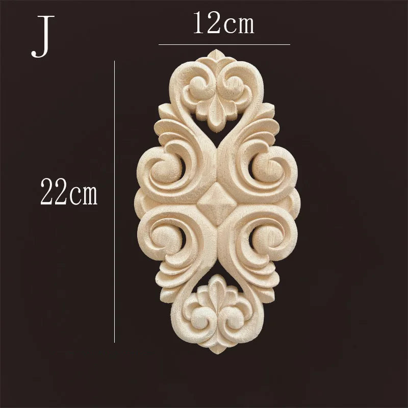 Vintage style rubber wood applique for living room cabinet easy-install onlays diy renovation upgrade furniture