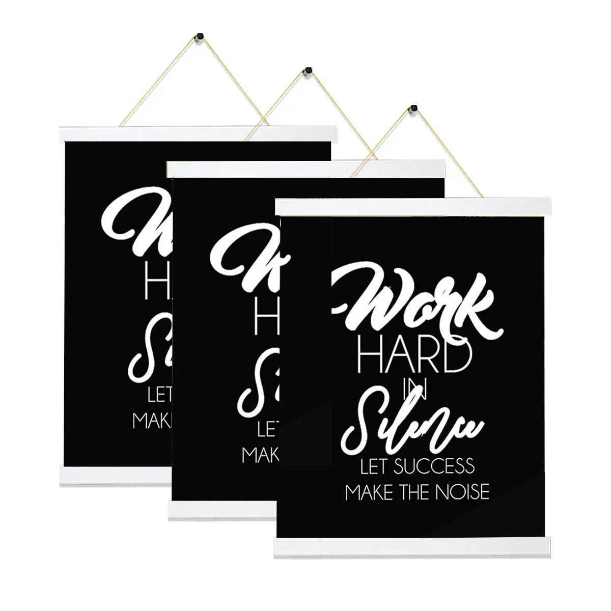 Magnetic wooden picture poster hanger frames photos wall art canvas print painting teak pine wood living room home