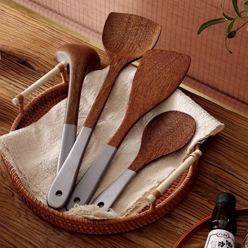 Wooden chicken wing kitchen utensils set non-stick pans specialized cookware tools