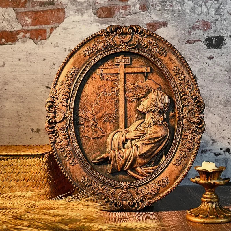 high-quality-solid-wood-carving-jesus-hill-garden-prayer-religious-statue-home-decoration