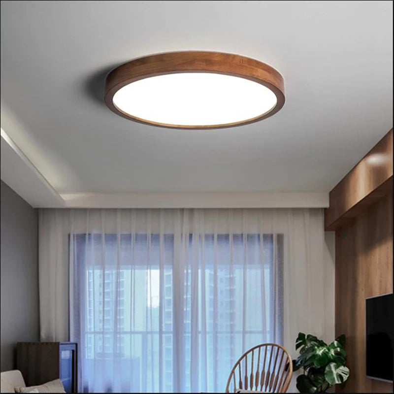 Ultra-thin modern led wooden ceiling lamp living room dining bedroom lighting indoor 110v 220v