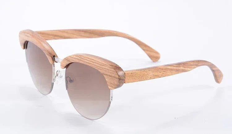 Shinu brnad half wooden frame sunglasses women men fashion eyewear uv400 mirror glasses cr39 resin lenses occhiali da