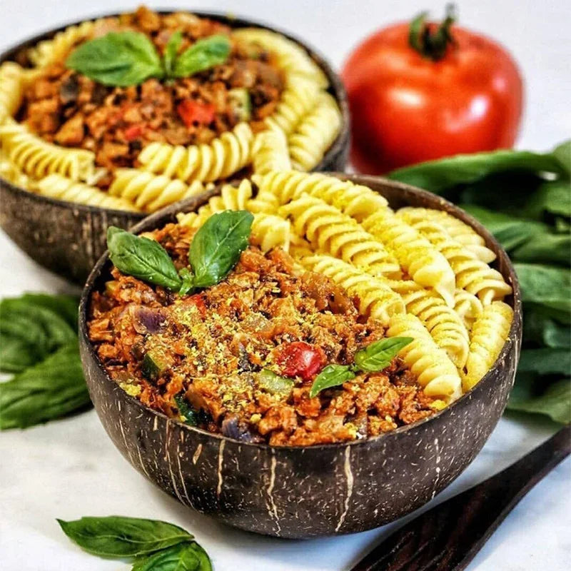 Natural coconut bowl 12-15cm handmade wooden tableware wood spoon dessert fruit salad mixing rice ramen kitchen