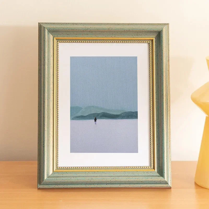 Wooden photo frame stand for kids picture wall hanging living room decor a4 art elegant wood home 6 inch - d