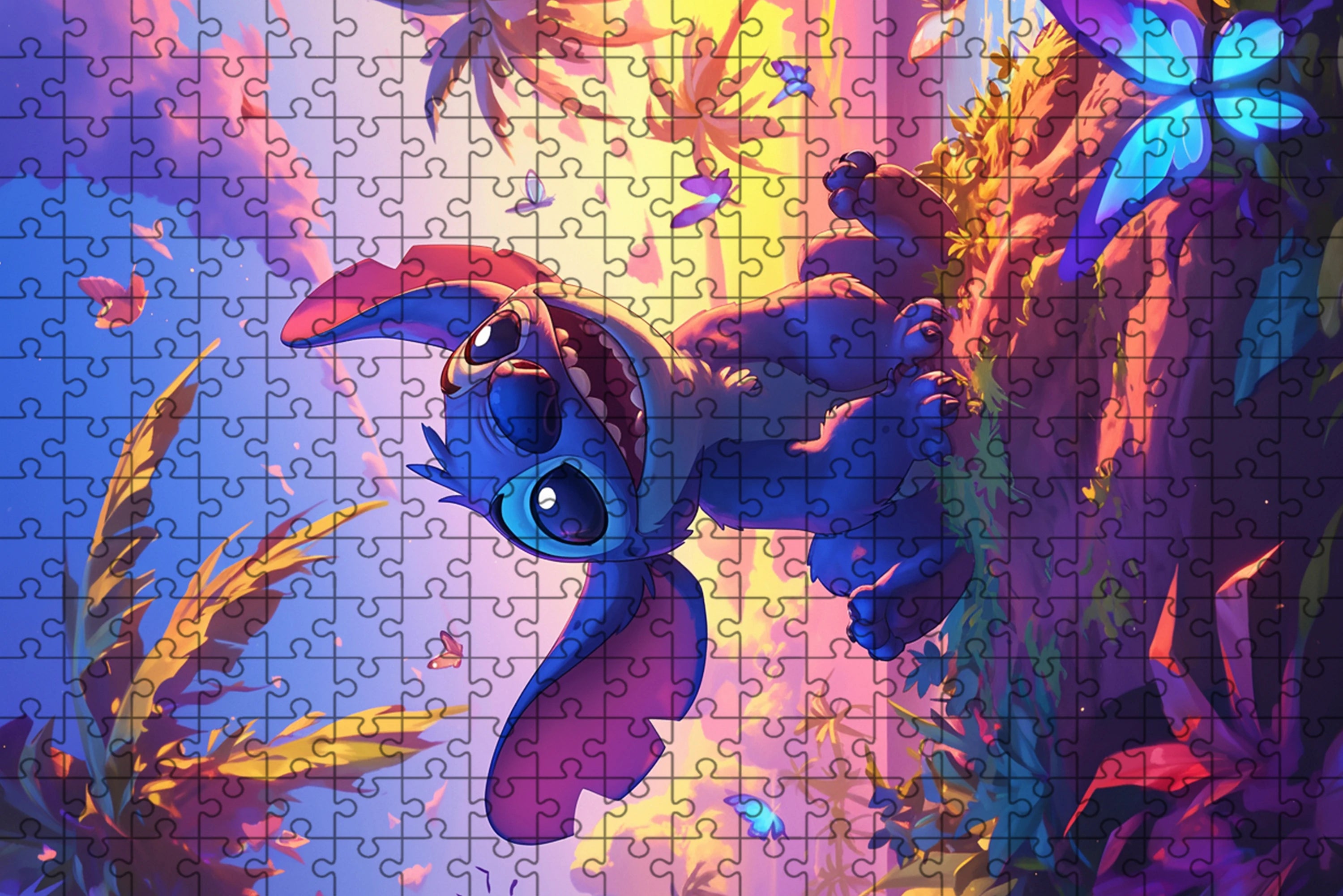 Disney stitch puzzle 108/200/300/500/1000 pieces game jigsaw toys gifts wooden high-quality floor puzzle - 300pieces-01