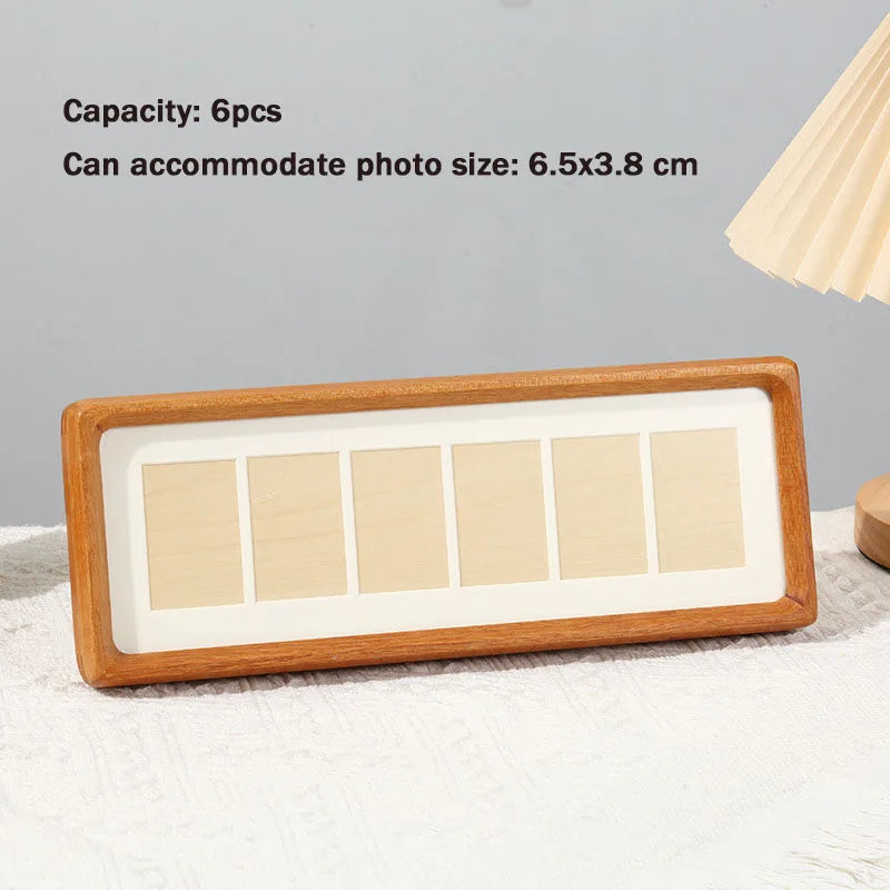 Solid wood picture frame display stand for diy 6-grid couple wedding photos high-grade bocote photo home decor - b