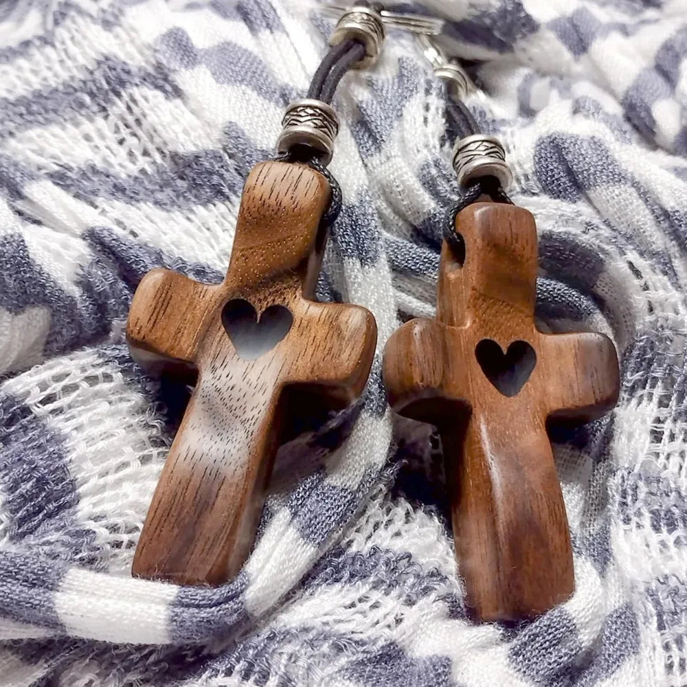 Cross my heart | encouragement gift wooden key chain fingertip stress relief gifts pocket small christmas handh