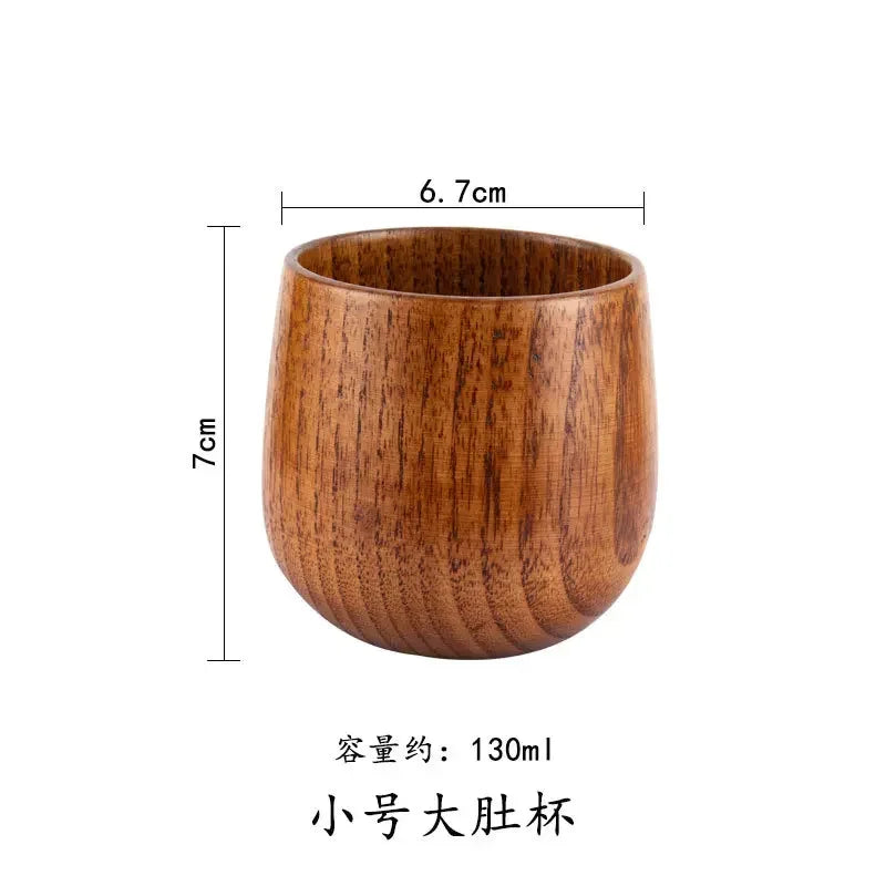 Wooden big belly cups handmade jujube wood handle beer tea coffee milk water cup kitchen bar drinkware for 1pc - small