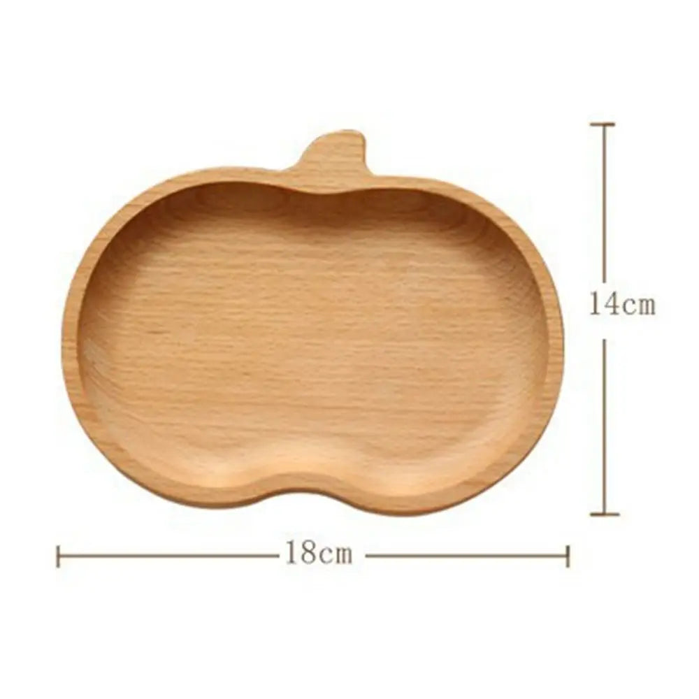 Wood plate cute cartoon cat bear solid fruit dishes tea tray dessert dinner tableware for serving kids baby - united