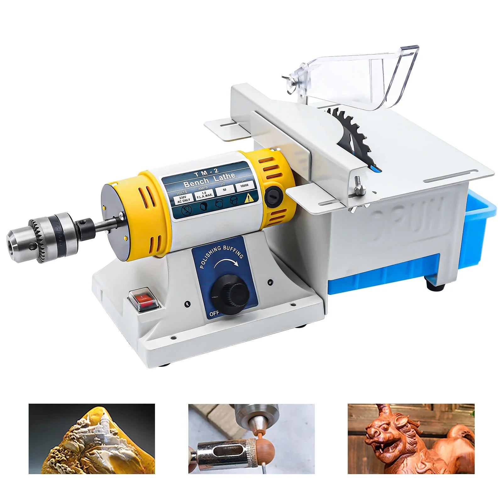 Mini table saw multifunctional woodworking 10000rpm gem jewelry rock polishing buffer cutting machine bench lathe