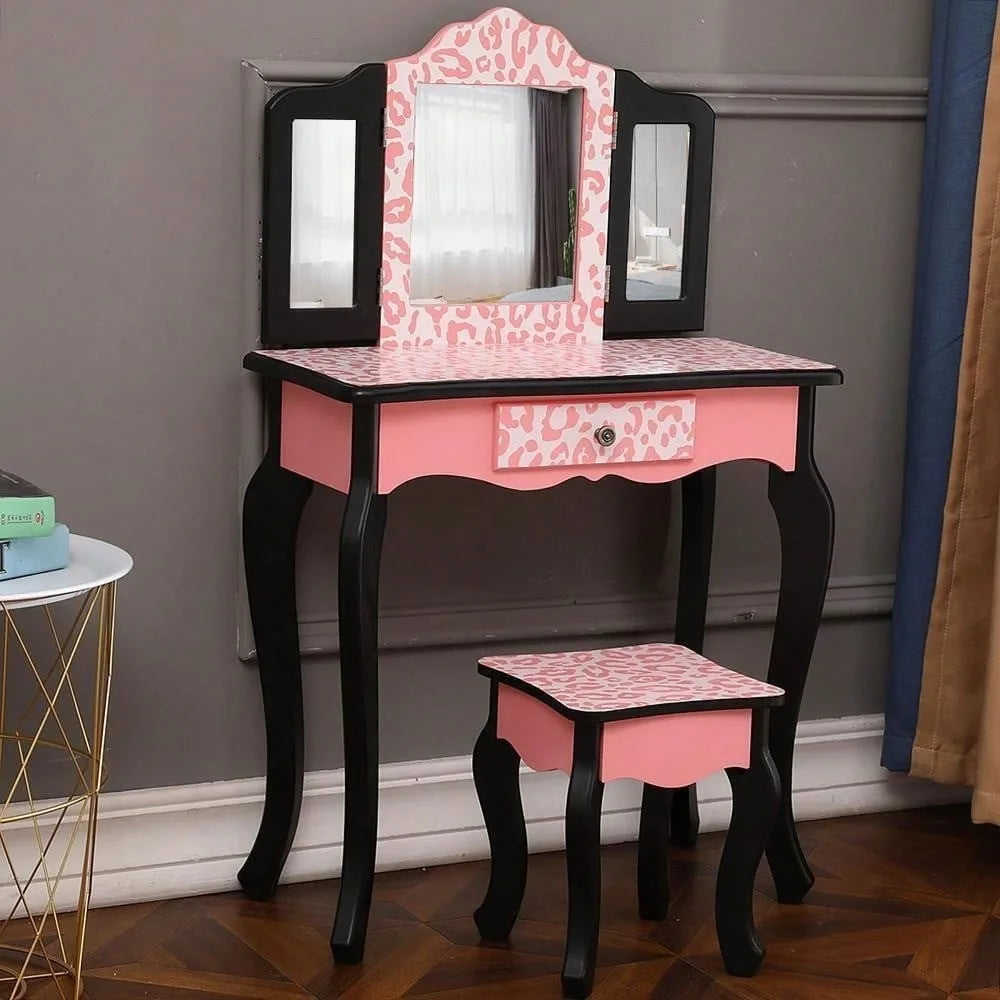 pretend-play-vanity-table-and-chair-set-with-mirror-makeup-dressing-gift