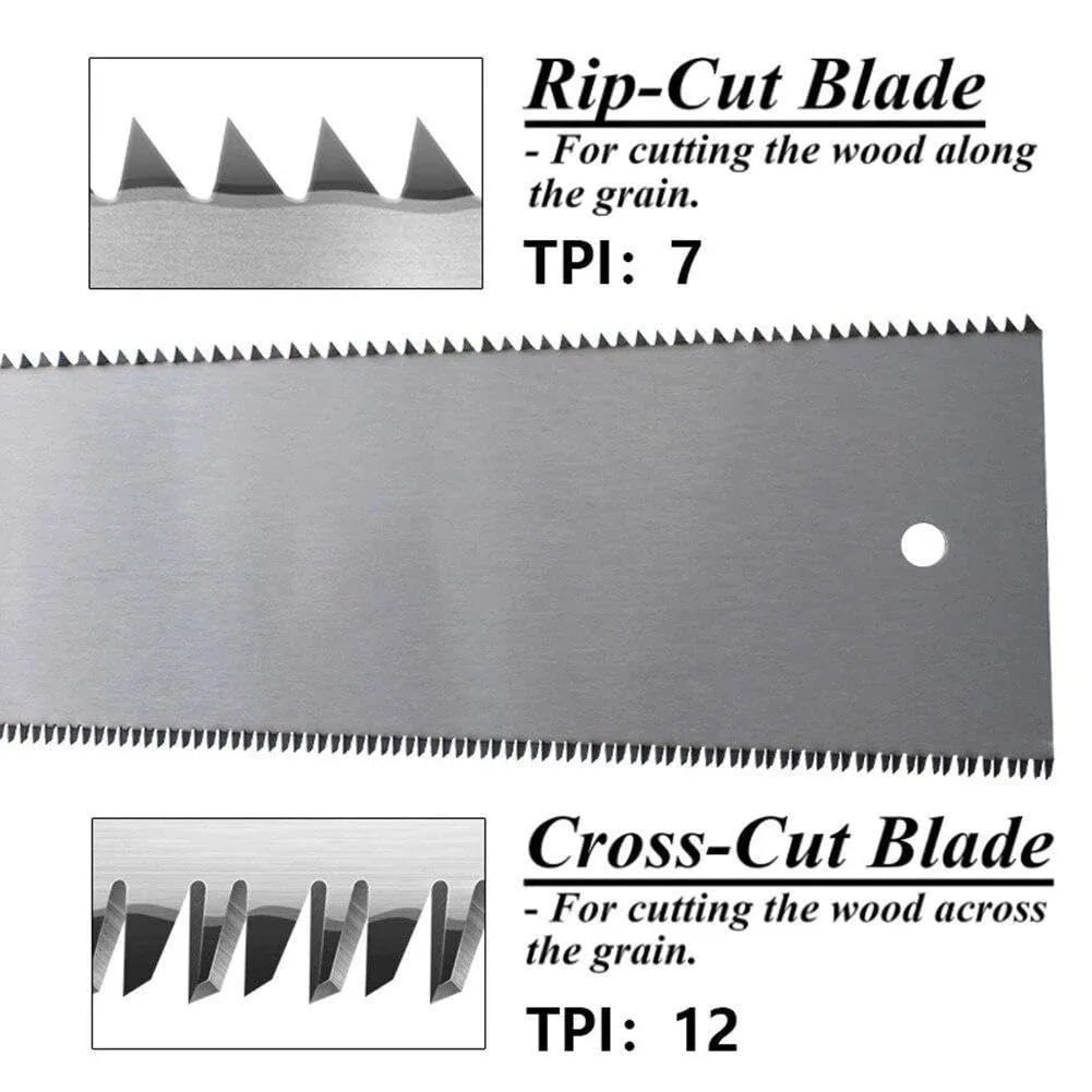 Double edged hand saw 32cm/12.5” japanese ryoba pull flexible flush cut for fine and coarse cutting woodworking