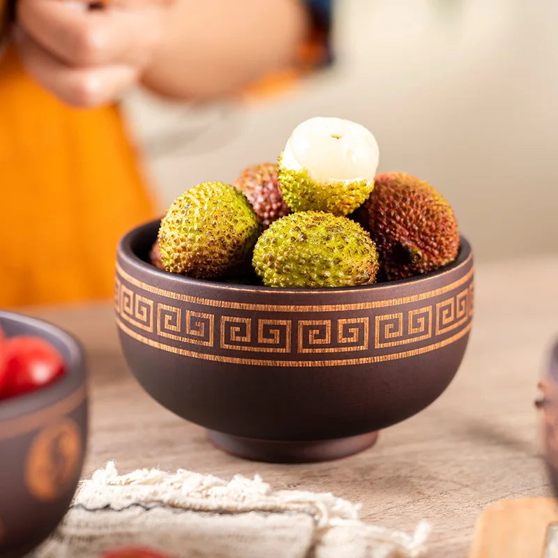 Wooden soup bowl japanese style wood rice salad food container large small for kids tableware utensils