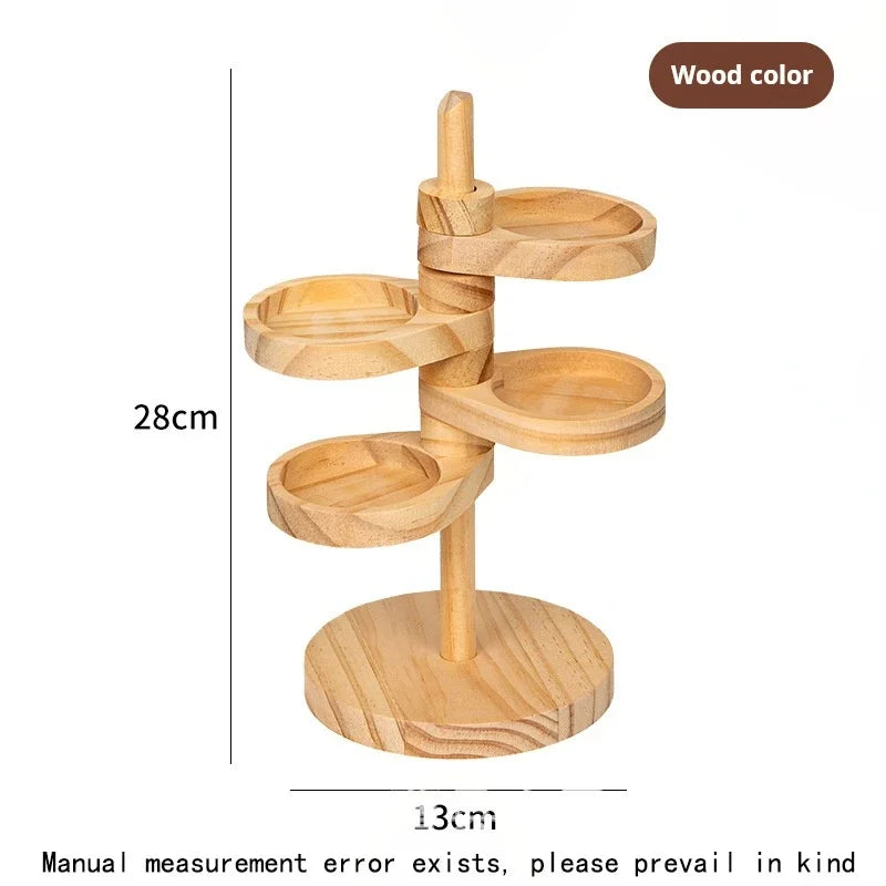 1pcs wooden storage rack key holder solid wood tabletop decorative can hold jewelry creative items - united states