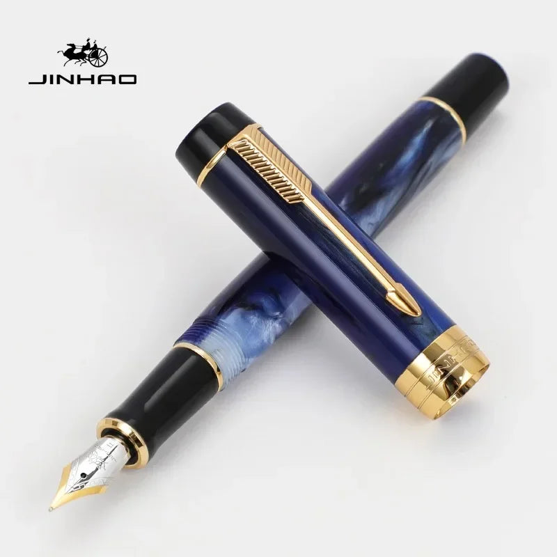 Jinhao 100 mini wooden / resin fountain pen centennial golden clip fine nib writing ink school office supplies