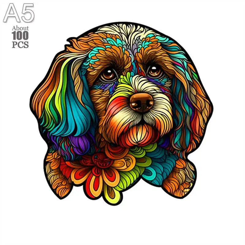 High quality hedgehog jigsaws diy wood jigsaw for kids adult dog wooden animal puzzle brain twister intelligent toys