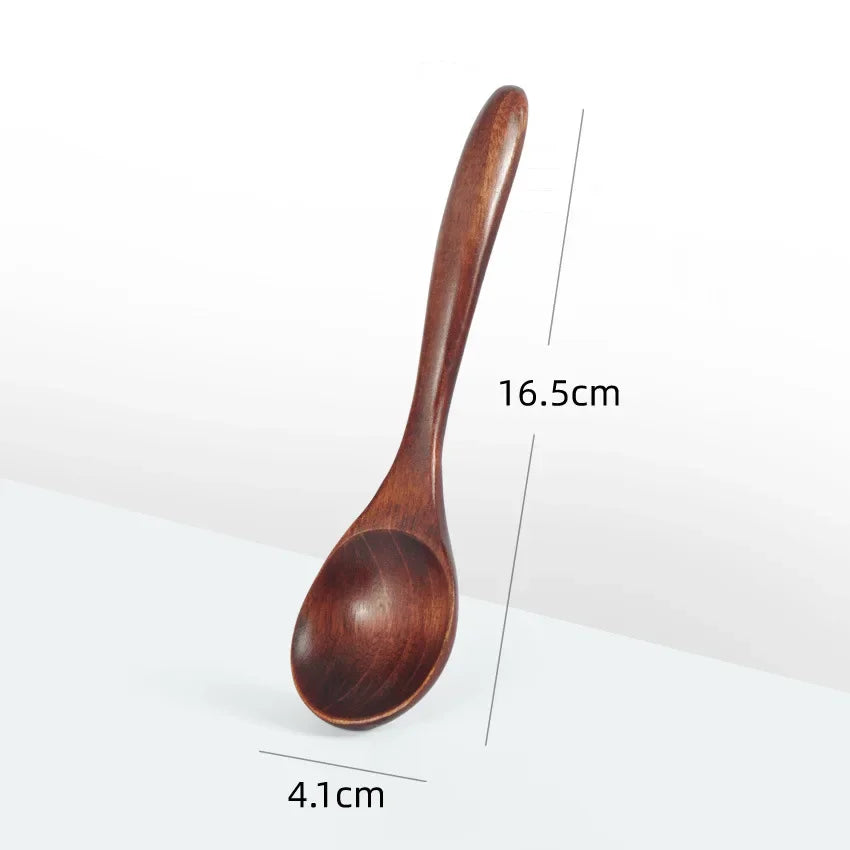 Japanese wooden spoon wood tableware anti-scald tea coffee stirring spoons cooking utensils for kitchen tool soup