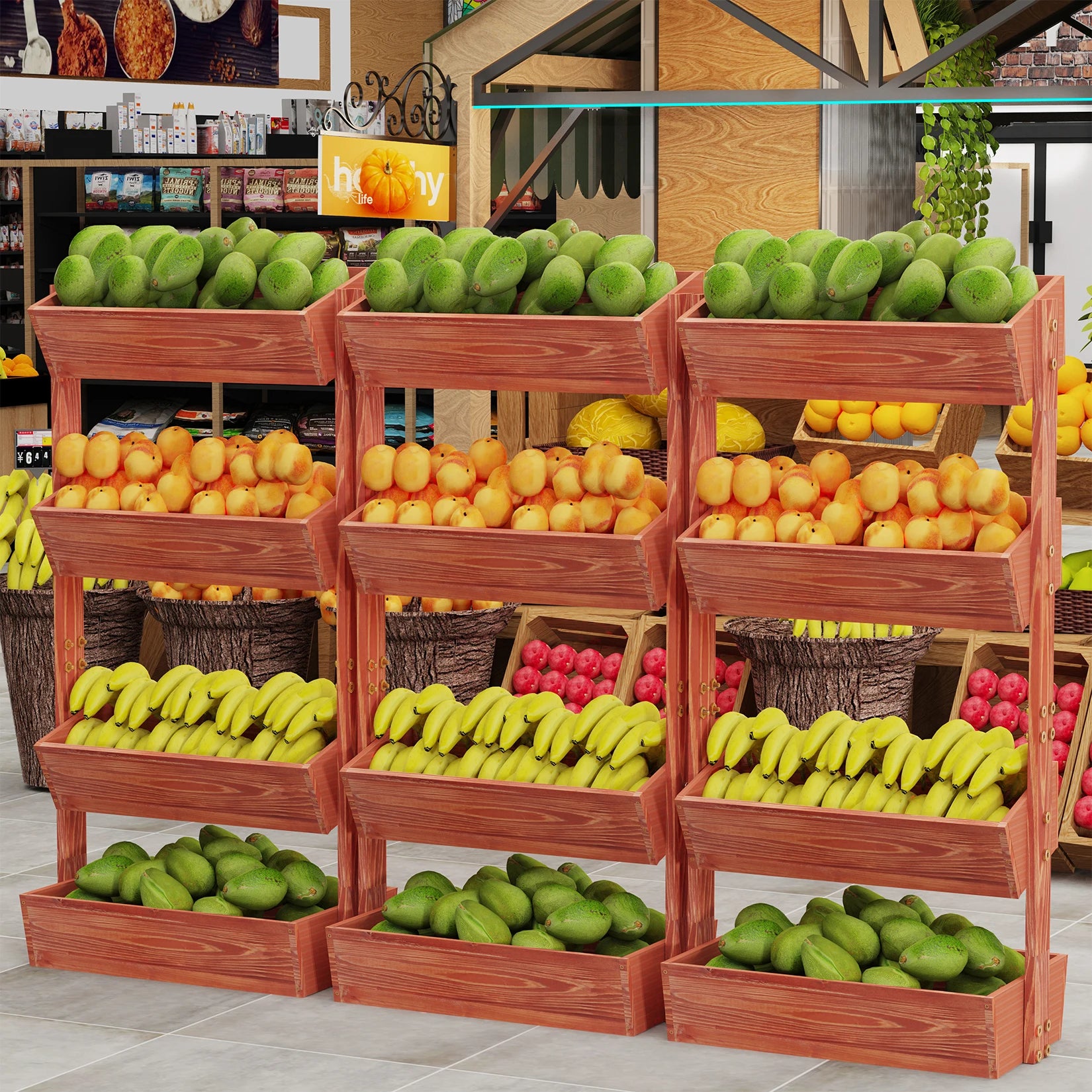 4-tier raised garden bed vertical flower pots rack with detachable ladder and adjustable shelf wooden elevated planters