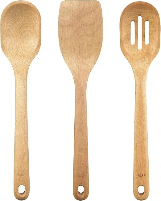 Good grips 3- piece wooden utensil set - united states / brown