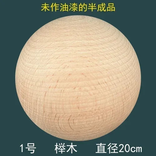Solid wood carving solid color round ball staircase handrail bed tail headpost decoration column sculpture - beech 20cm
