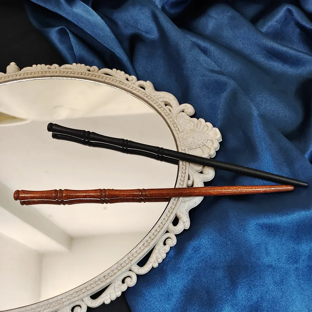 Chinese hair sticks bamboo shaped wooden hairpins girls hanfu party accessories vintage bun forks chopsticks jewelry