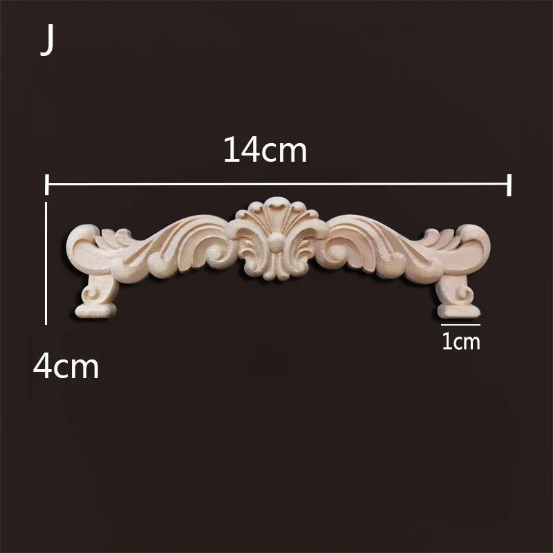 Europe wood appliques molding decals for furniture home decor carving onlays flower background wall decoration