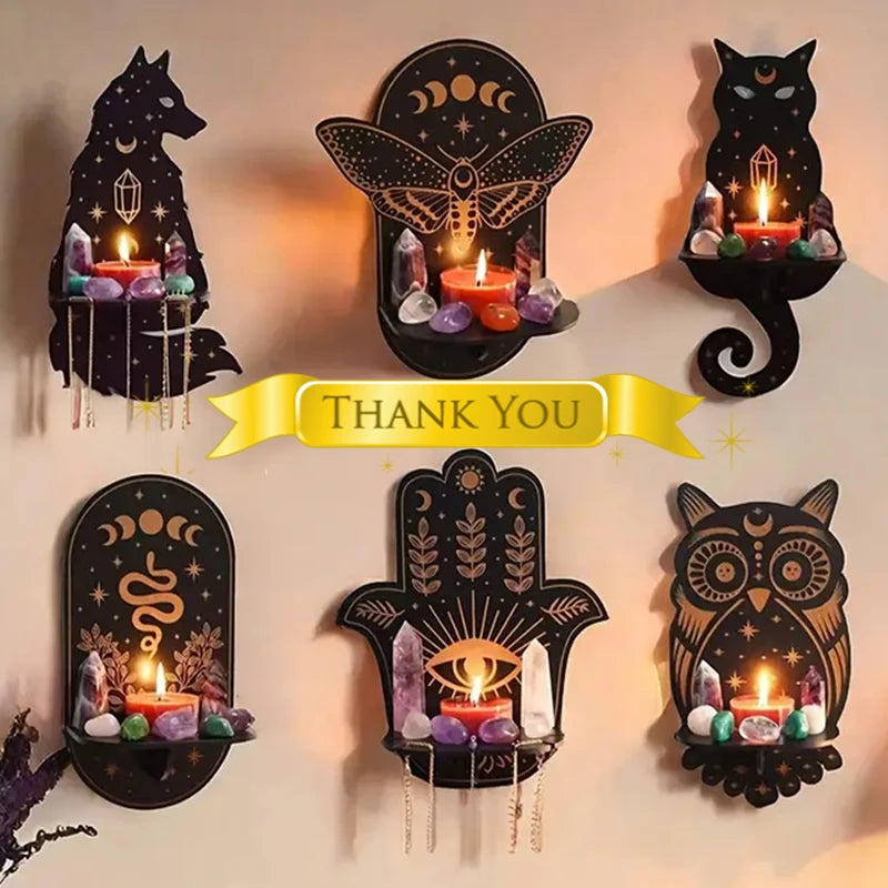 Newest creative display stand smooth wear-resistant crystal shelf exquisite wooden carving candle holder home