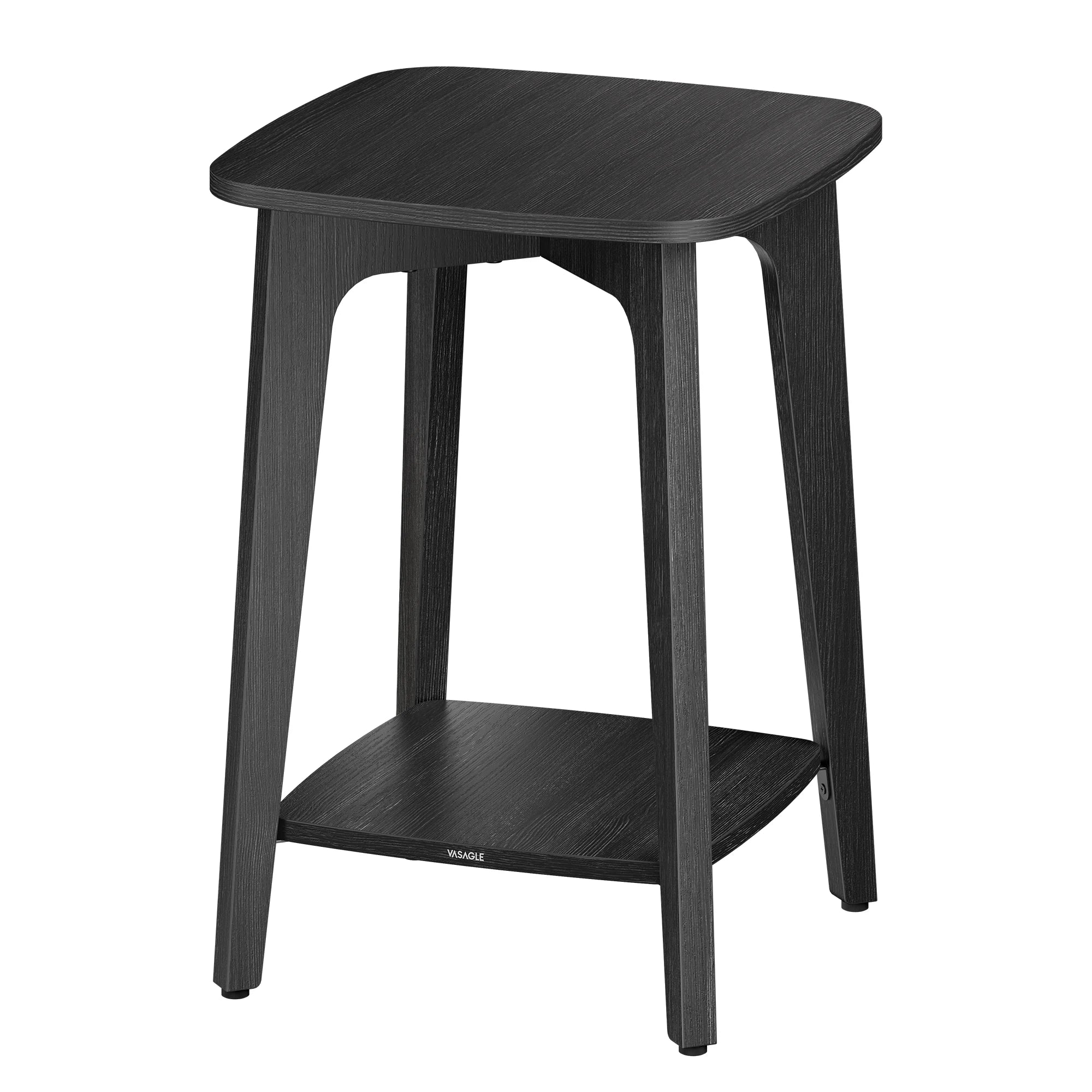 Vasagle side table small square end with lower shelf nightstand for spaces living room bedroom - charcoal gray / united