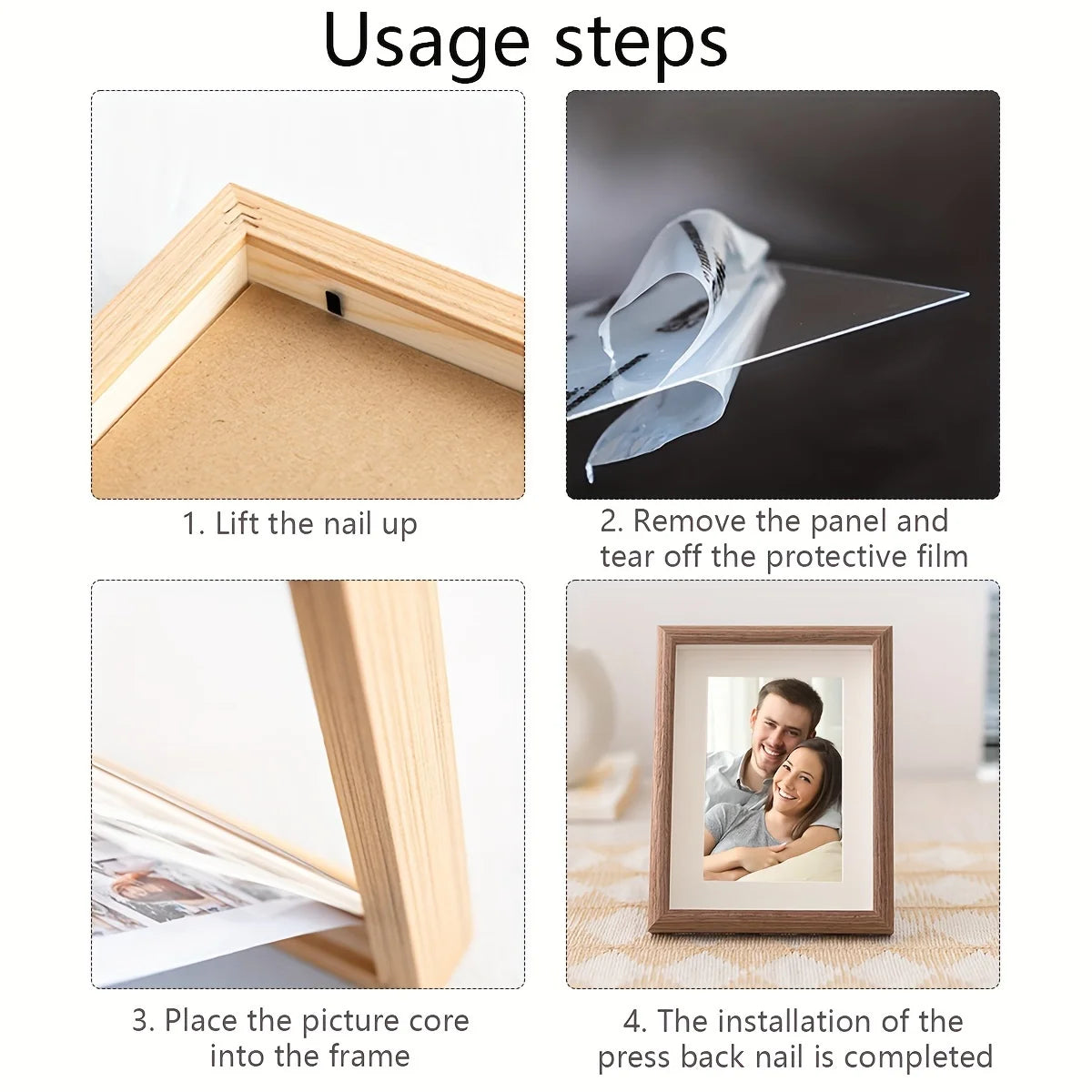 Personalized wooden photo frames custom frame ornaments simple holiday gifts indoors commemorate precious memories