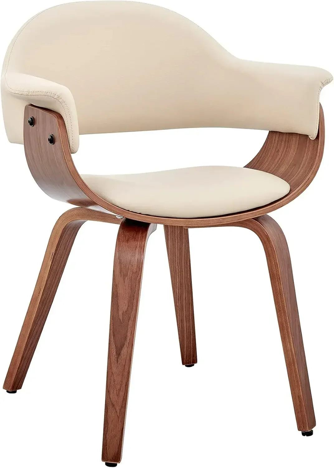 [hot sale limited time offer! ]living adalyn faux leather and wood dining room accent chair cream/walnut 19d x 25w 30h