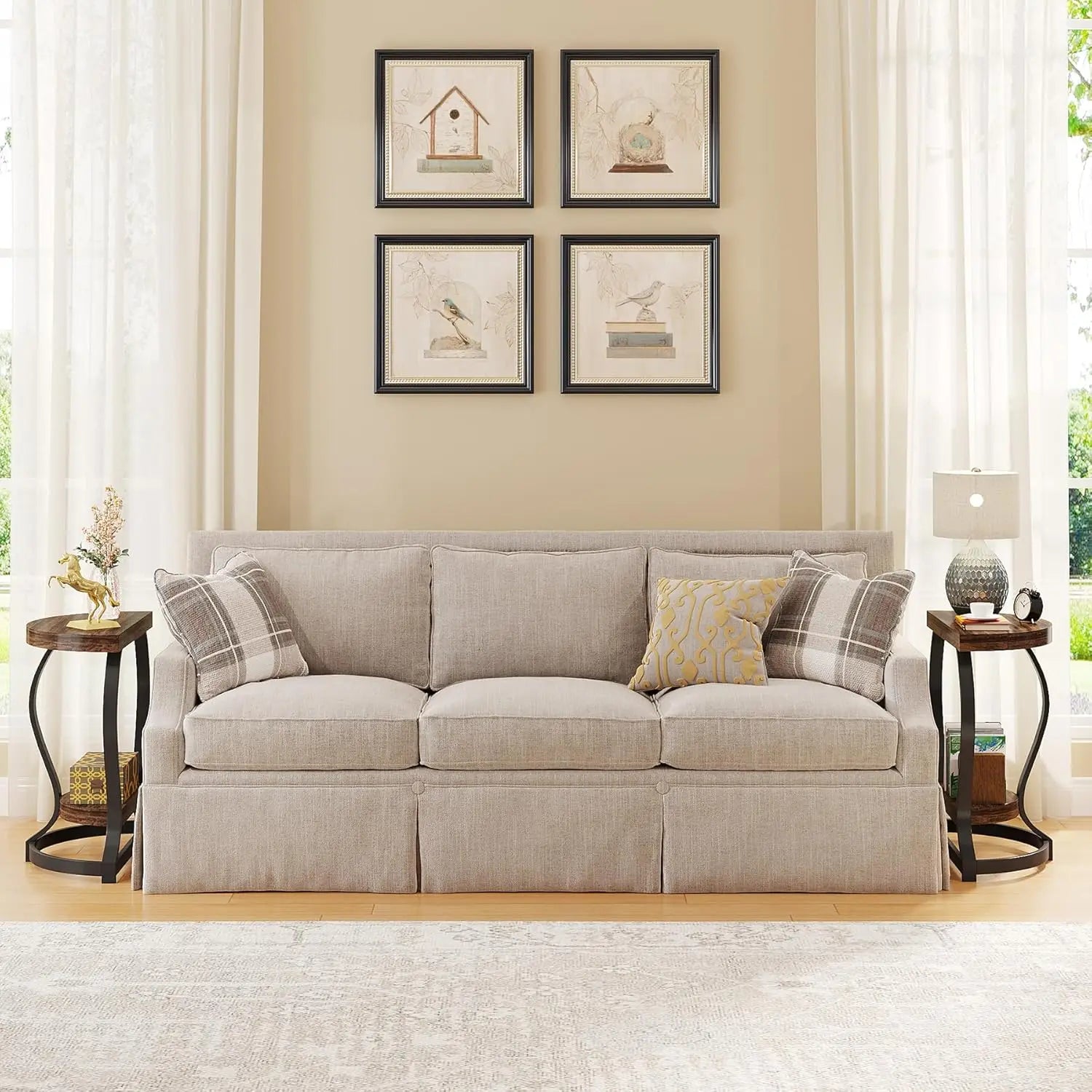 Half-round end table 2-tier half moon side semi circle accent for living room bedroom home office - united states