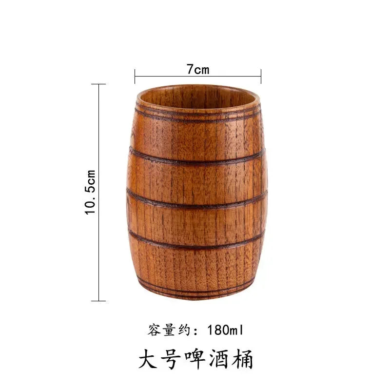 Wooden big belly cups handmade jujube wood handle beer tea coffee milk water cup kitchen bar drinkware for 1pc - large