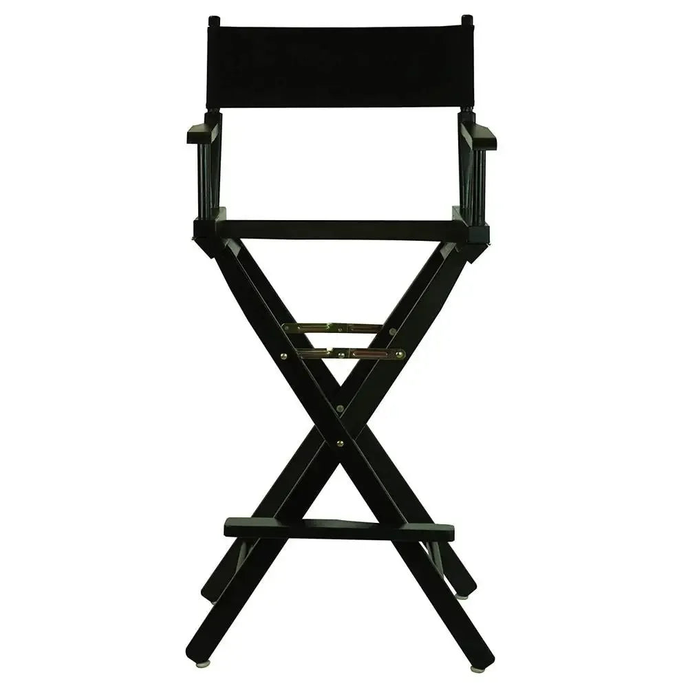 30’’ solid wood portable director’s chair with armrests and footrest easy assembly transport ideal home events