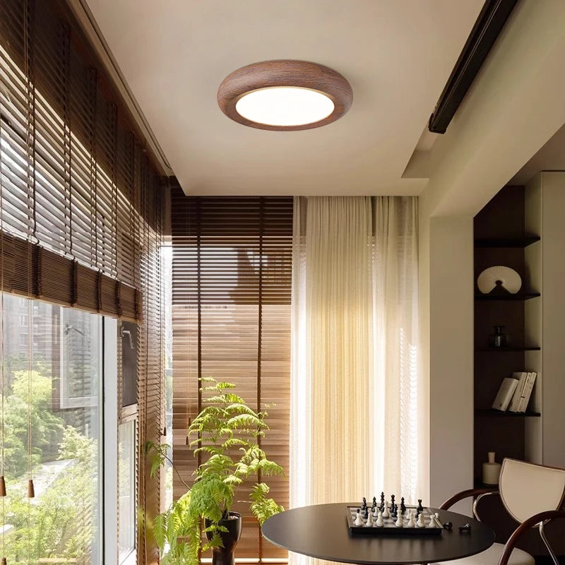 Wood grain retro led ceiling lamp balcony hallway lights nordic modern home decor aisle cloakroom bedroom pendant