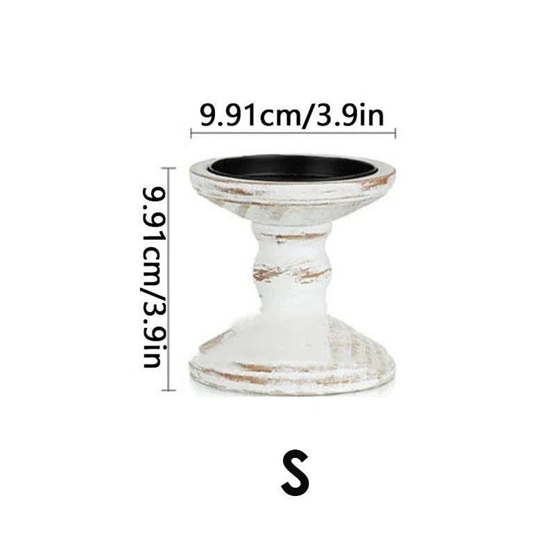 Retro texture wood candlestick old style tabletop candle holder home decoration wooden candles rack photography props