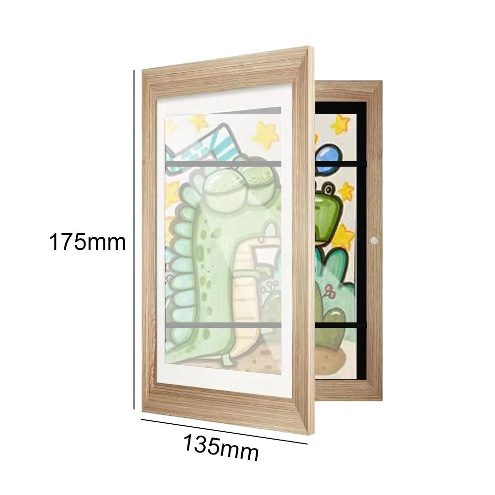 Kids artwork picture frame 5.9x4.3 inner wooden frames wall display for drawings artworks art projects