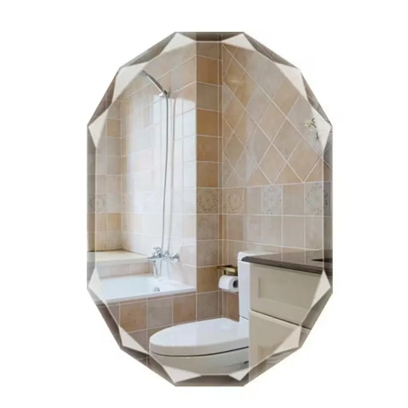 Single beveled edge frameless wall mount bathroom vanity mirror,classic fashion suitable for rooms bedrooms bathrooms
