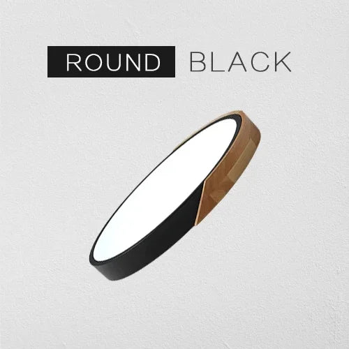 Led ceiling light modern nordic round lamp wooden home living room bedroom study surface mounted lighting fixture