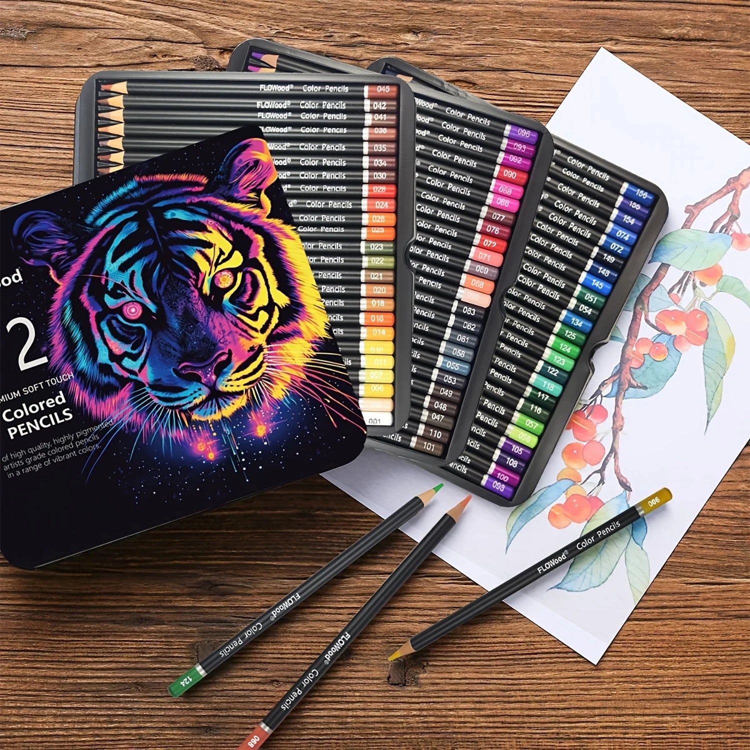 72 colored pencils artist set for adult coloring books soft core sketching shading blending crafting - color / united