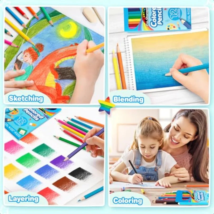 864 count colored pencils bulk 72 pack for presharpened coloring in 12 vibrant colors school plies - united states